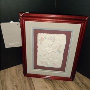 FIGI Graphics Angel Cherub Art 3D Hand Cast Paper Signed Framed
